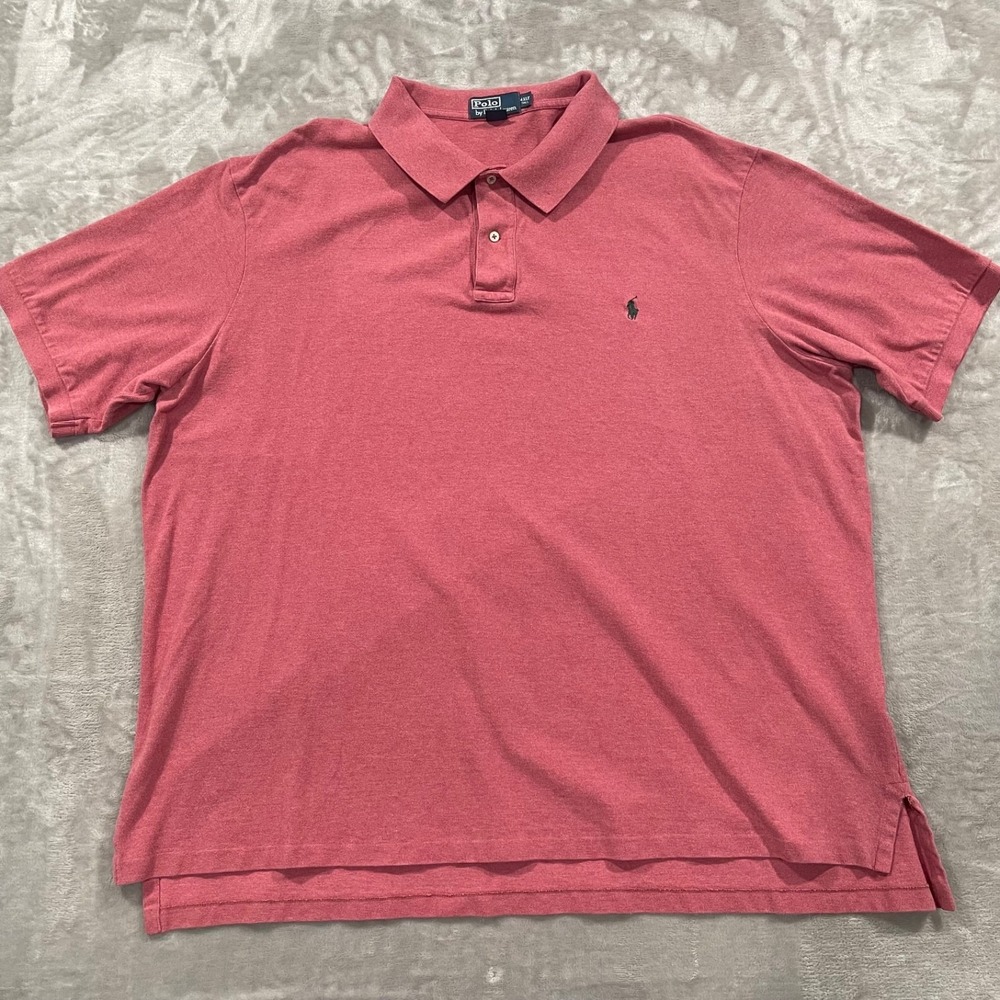 Polo Ralph Lauren Shirt Mens 4XLT Pink Polo Short Sleeve Casual Preppy Golf